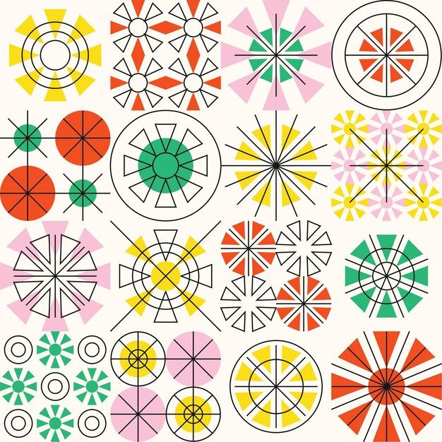 Kolorowe Tło Sztuki Z Abstrakcyjnymi Kształtami Geometrycznymi Modny Wzór Bez Szwu Neo Memphis