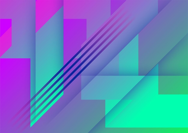 Kolorowe żywe żywe gradientowe tło z geometrycznymi kształtami