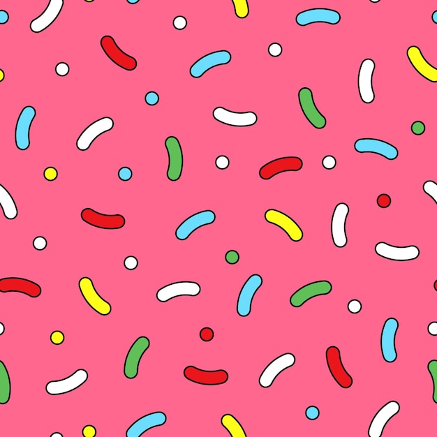 Kolorowy bezszwowy wzór memphis z krzywymi mozaiki i kropkami Fashion funky background 8090s