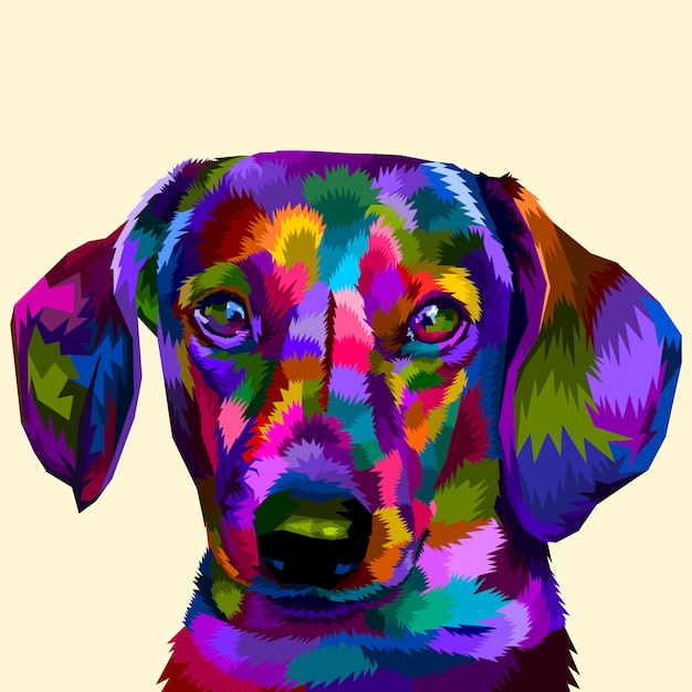 Plik wektorowy kolorowy daschund na pop art