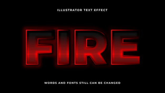 Plik wektorowy kolorowy edytowalny nowoczesny tekst z efektem ognia