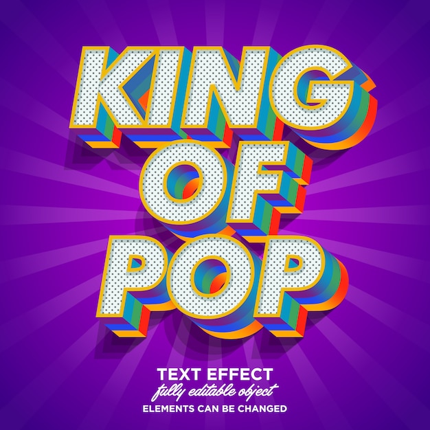 Kolorowy efekt tekstowy 3D pop-artu