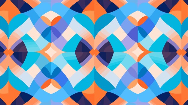 kolorowy geometryczny wzór z niebiesko-pomarańczowym i białym wzorem