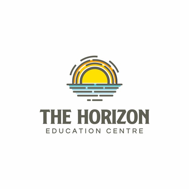 Plik wektorowy kolorowy horizon ocean sea logo design