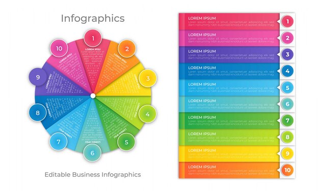 Plik wektorowy kolorowy koło infographic szablon