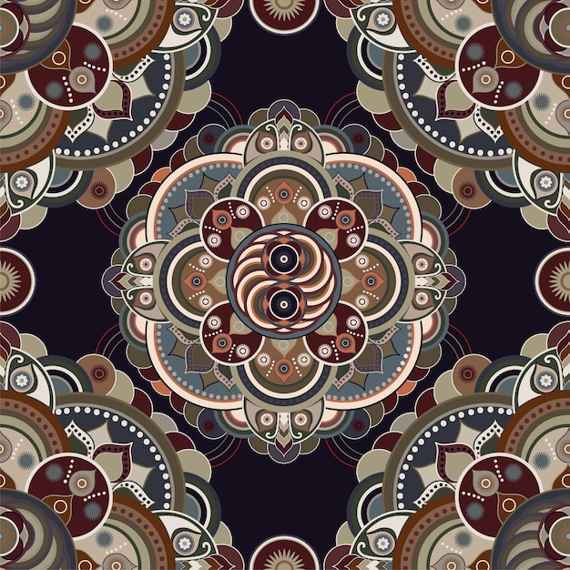 Plik wektorowy kolorowy kwiatowy wzór dekoracyjny do tekstyliów okładka tapeta tkanina etniczne tło wektor z elementami geometrycznymi indyjskie dekoracyjne tło wektor ilustracja streszczenie batik indonezja