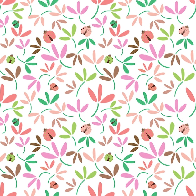 Plik wektorowy kolorowy kwiatowy wzór z kwiatowym wzorem w różowym zielonym fioletowym i różowym