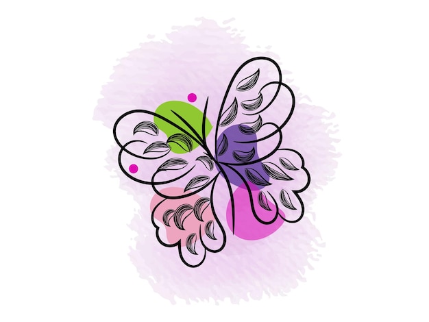 Plik wektorowy kolorowy motyl z zielonymi i fioletowymi kolorami
