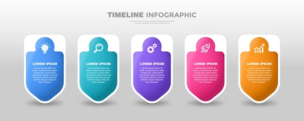 Kolorowy Najsilniejszy Szablon Biznesowy Infpgraphic Osi Czasu