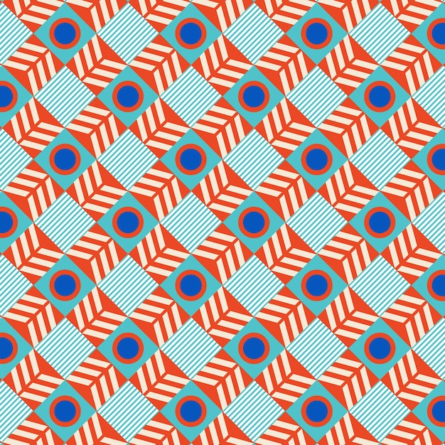 Kolorowy neo geometryczny wzór Neo geometryczna bezszwowa siatka okresowa z kolorowymi kształtami geometrycznymi M