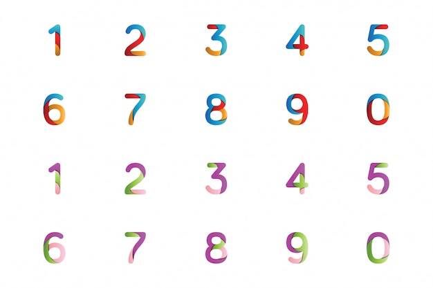 Kolorowy numer szablonu ikona logo