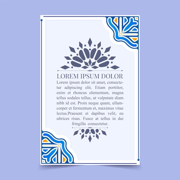 Kolorowy Ornament Kartkę Z życzeniami Wektor Szablon
