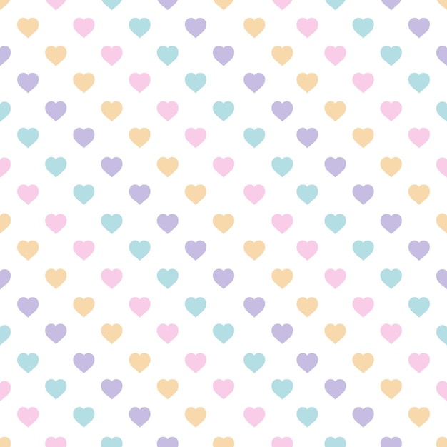Kolorowy pastelowy wzór serc na białym tle Ładny wzór do scrapbookingu