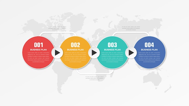 Kolorowy Proces Biznesowy Element Infographic