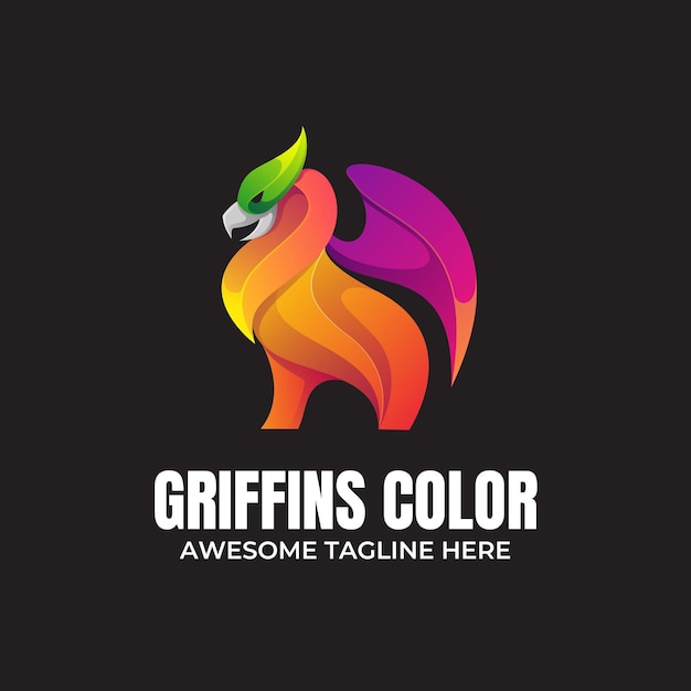 Plik wektorowy kolorowy projekt logo griffins