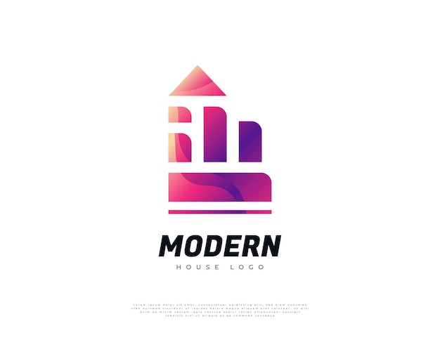 Kolorowy Projekt Logo Nowoczesnego Domu Dla Branży Nieruchomości Tożsamość Architektura Budowlana Lub Projektowanie Logo Budynków