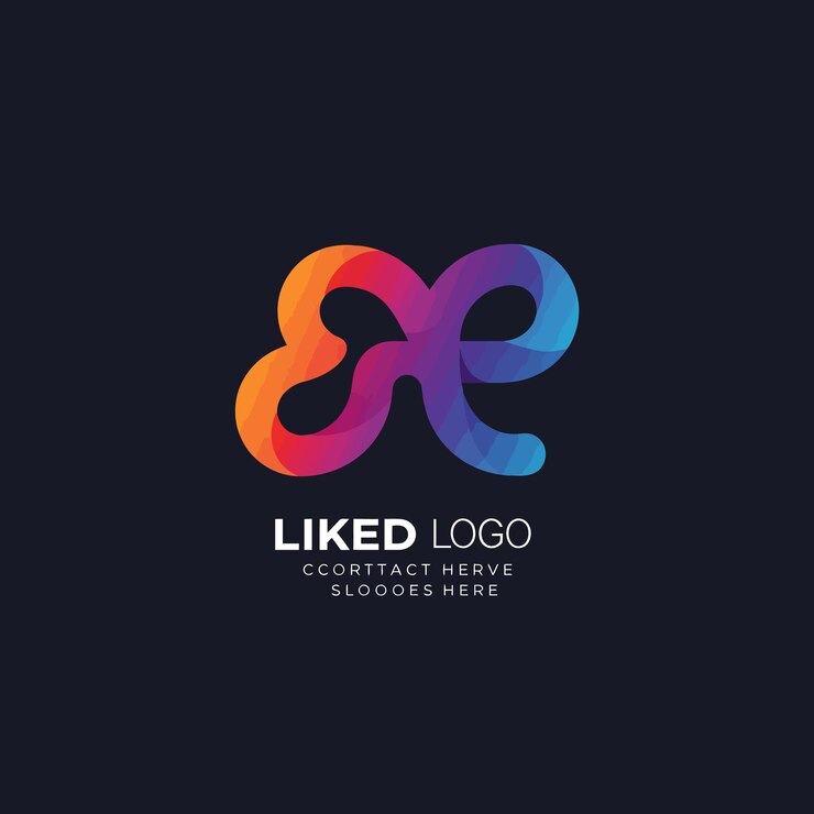 Wektor kolorowy projekt logo z literami abstrakcyjnymi