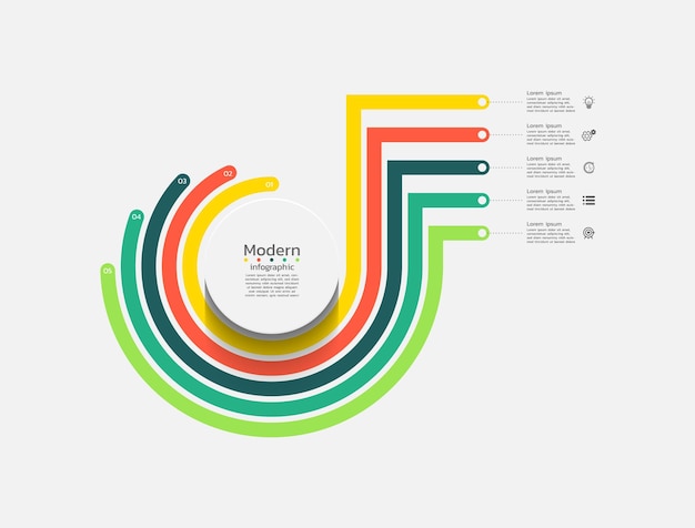 Plik wektorowy kolorowy projekt szablonu infografiki biznesowej