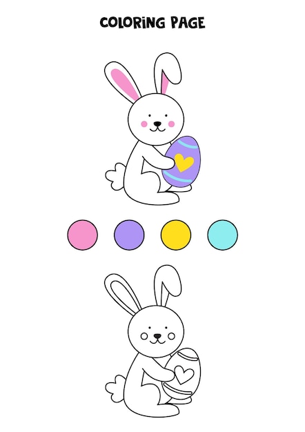 Kolorowy Słodki Króliczek Wielkanocny Arkusz Dla Dzieci