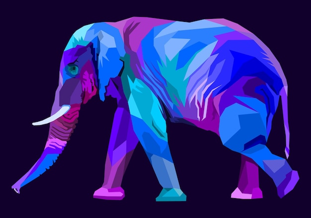 kolorowy słoń w stylu pop-art. ilustracja wektorowa.