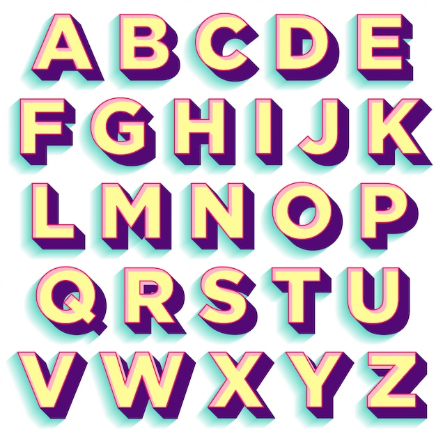 Kolorowy Styl Retro Projekt Typografii