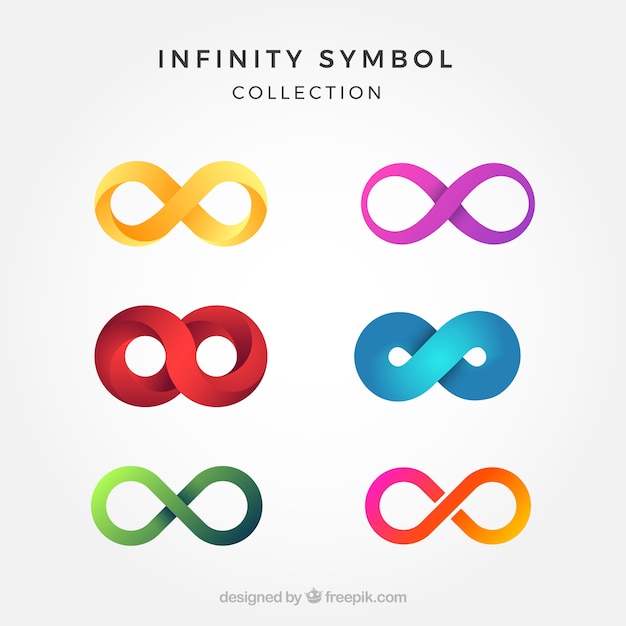 Kolorowy Symbol Kolekcja Nieskończoności
