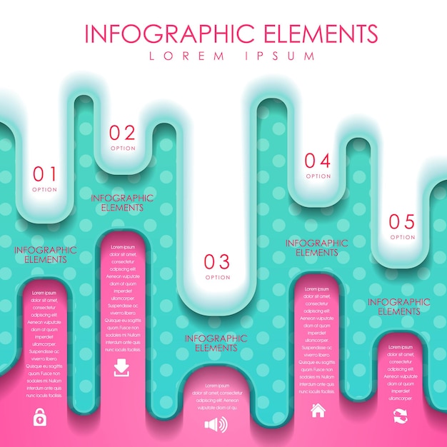 Kolorowy Szablon Elementów Infografiki W Stylu Kreatywnego Topnienia