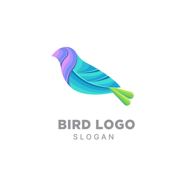 Kolorowy szablon gradientu projektu logo ptaka