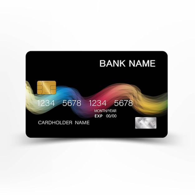Plik wektorowy kolorowy szablon karty kredytowej.