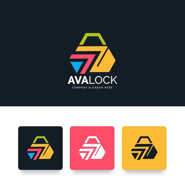 Kolorowy szablon logo blokady bezpieczeństwa