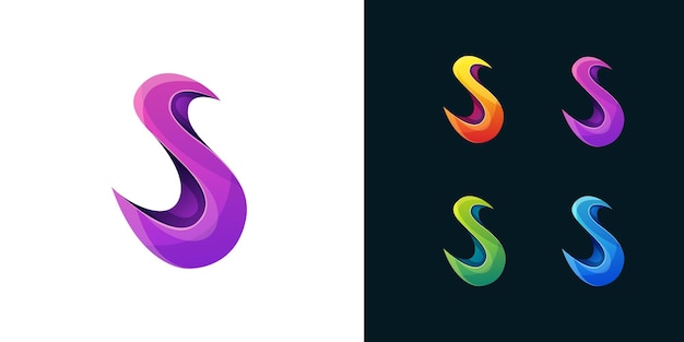 Kolorowy Szablon Logo Litery S