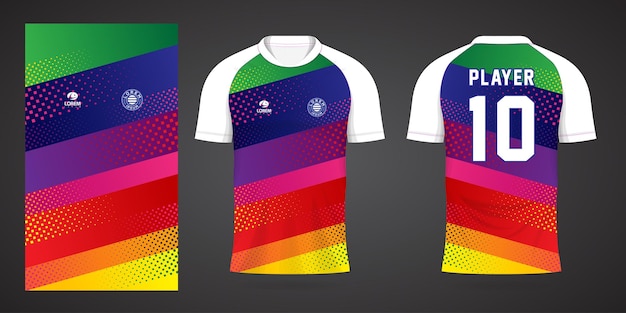 kolorowy szablon projektu sportowego jersey