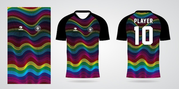 kolorowy szablon projektu sportowego jersey