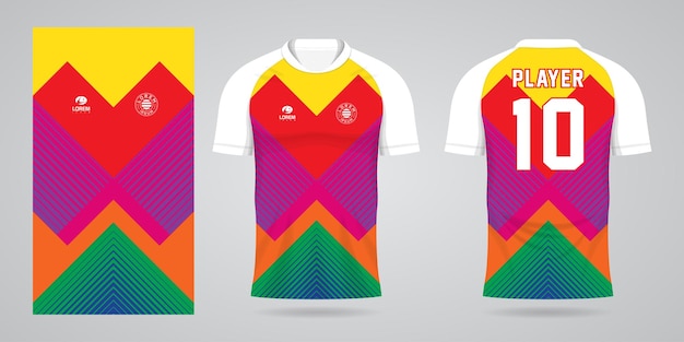 Kolorowy Szablon Projektu Sportowego Jersey