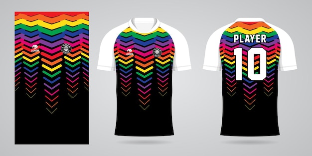 kolorowy szablon projektu sportowego jersey