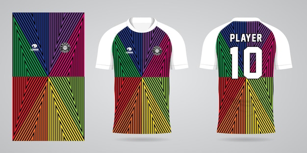kolorowy szablon projektu sportowego jersey