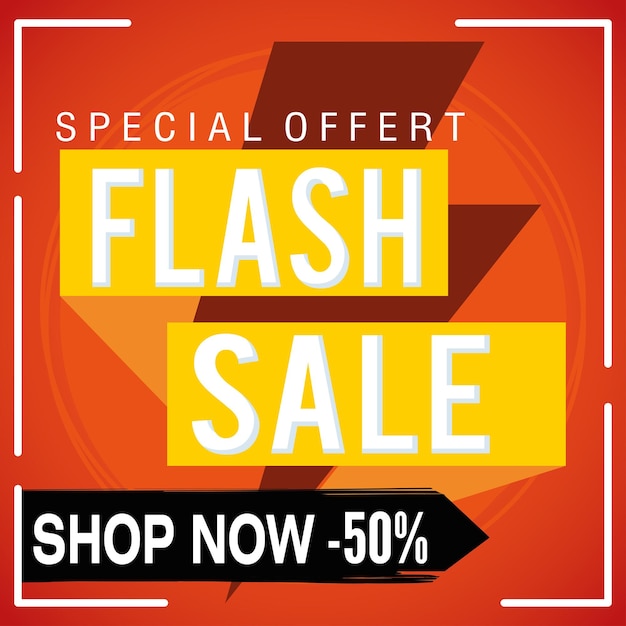 Kolorowy Szablon Sprzedaży Flash Z Tekstem Ilustracji Wektorowych