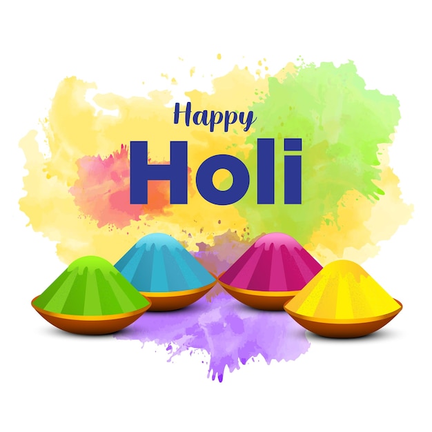 Kolorowy szczęśliwy tło Holi dla festiwalu Vector Image