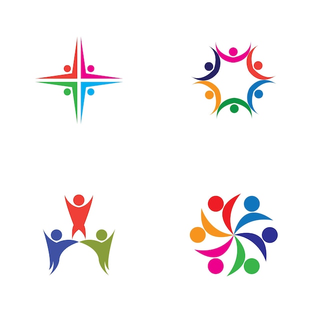 Kolorowy Wektor Logo People and Community Set