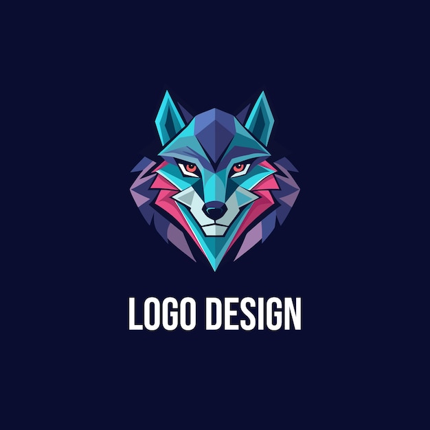 Kolorowy wektorowy obraz projektu logo lisów