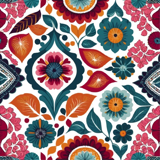 Plik wektorowy kolorowy wzór kwiatowy z wieloma kolorami i wzorem
