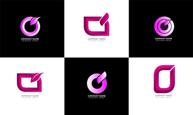 Kolorowy Zestaw Kolekcji Logo Gradient Q