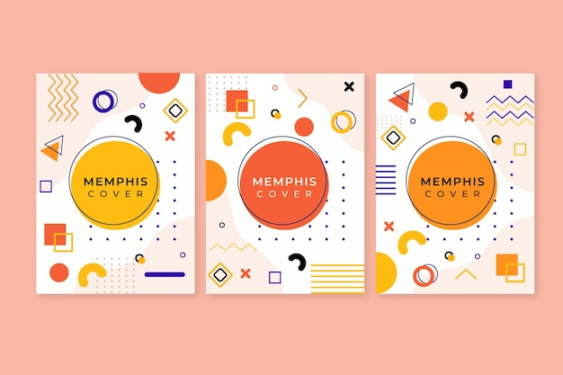 Kolorowy Zestaw Okładek Memphis