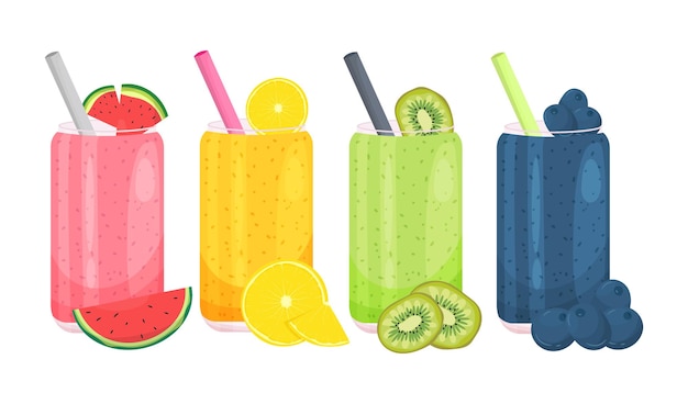 Kolorowy zestaw smoothie na lato Receptura letniego smoothie