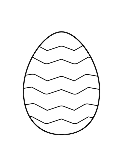 Plik wektorowy kolorystka jajko wielkanocne z zig-zag czarno-białe jajko wektor