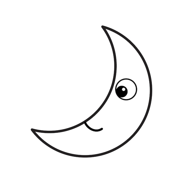 Plik wektorowy kolorystyka księżyca półksiężyca kreskówka ilustracja wektorowa urocza kolorycja księżyca żółtego półksiążyca