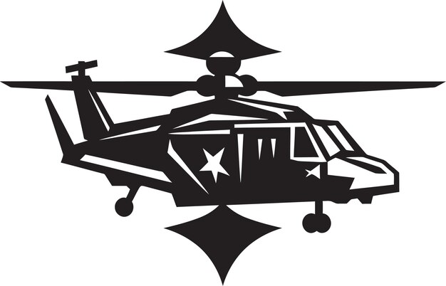 Plik wektorowy komandor helo armia czarne logo ikona pathfinder heli wektor symbol samolotu wojskowego