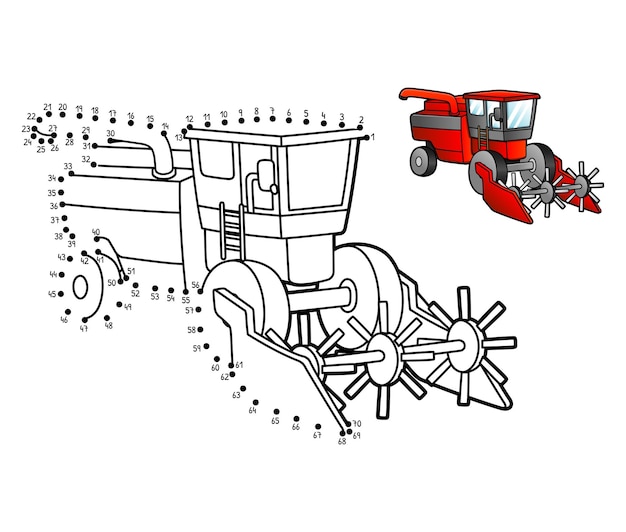 Kombajn Połącz Kropki Pojedyncze Kolorowanie