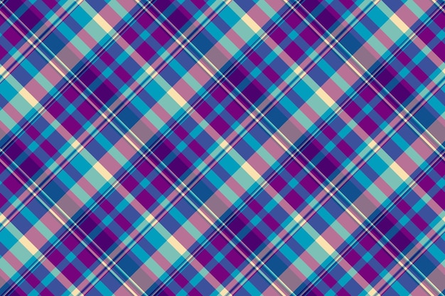 Komfortowe tło tekstylne plaid sprzedaż wzór wektorowy tartan tkanina krzyżowa tekstura bezszwowa w kolorach niebieskim i cyjanowym