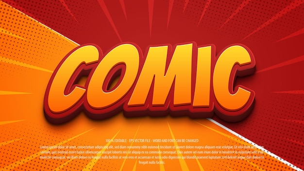 Komiks 3d edytowalny efekt tekstowy w nowoczesnym stylu